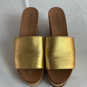 Diane Von Furstenberg gold platform sandals